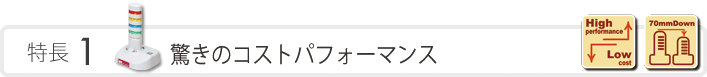 特長1　驚きのコストパフォーマンス